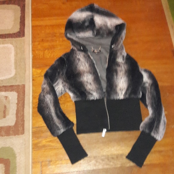 -Gifted-Bebe FAUX Fur Hooded Jacket - Picture 6 of 7
